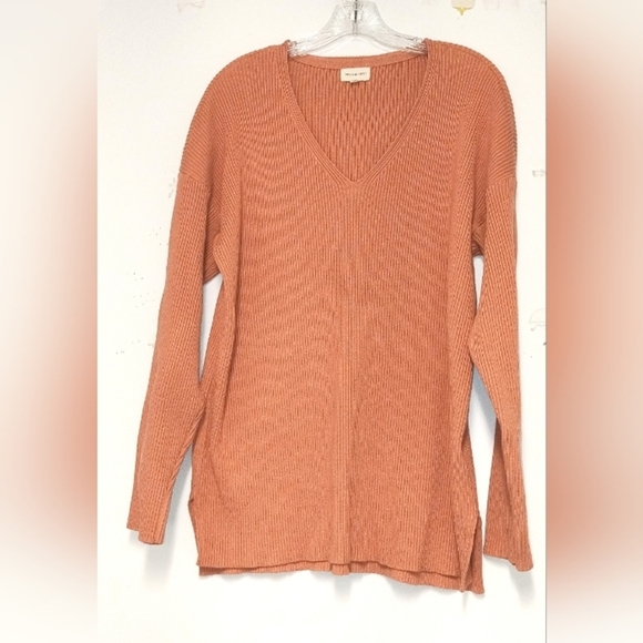 A New Day Orange V-Neck Sweater Relaxed Fit - Picture 1 of 4